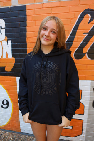 Crest Hoodie Black on Black