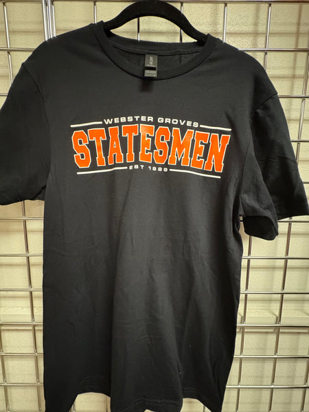 Statesmen black short sleeve T-shirt.