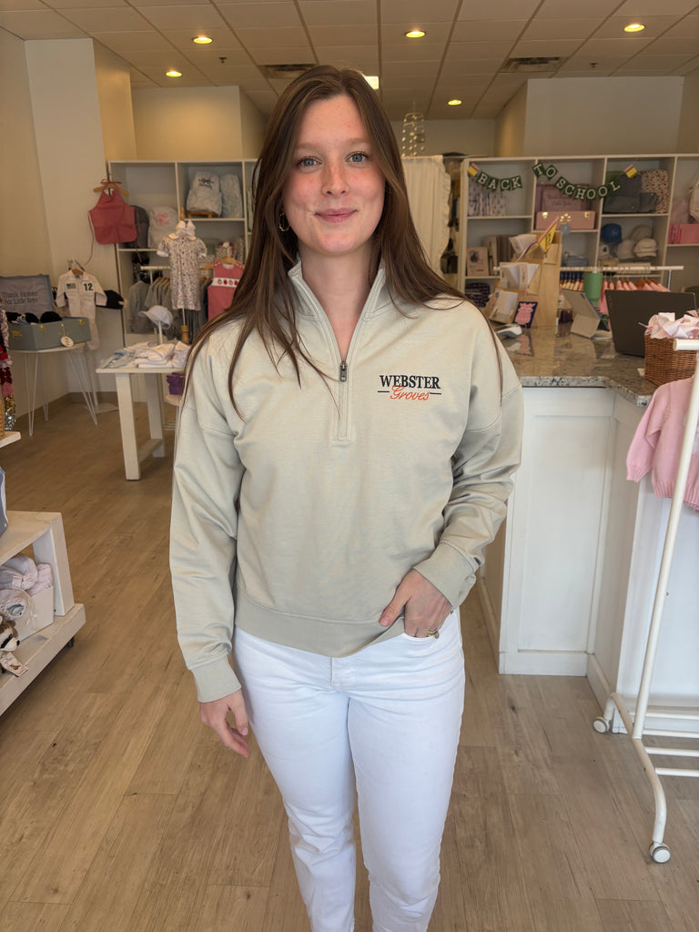 Women’s quarter zip smoke.