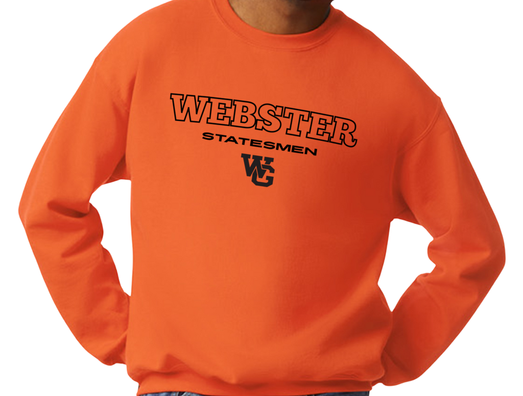 Orange crewneck sweatshirt